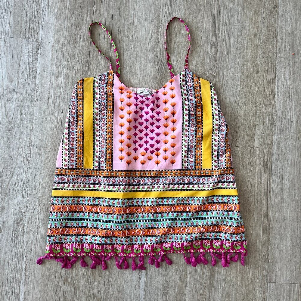 Womens Joy Joy Pink Colorful Tank Top - S